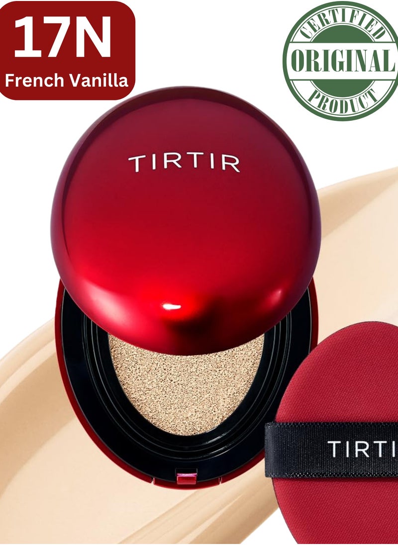 TIRTIR Mask Fit 17W French Vanilla Red Cushion Foundation | Full coverage, Weighless, Skin fit, Satin Glow Finish, Korean cushion foundation