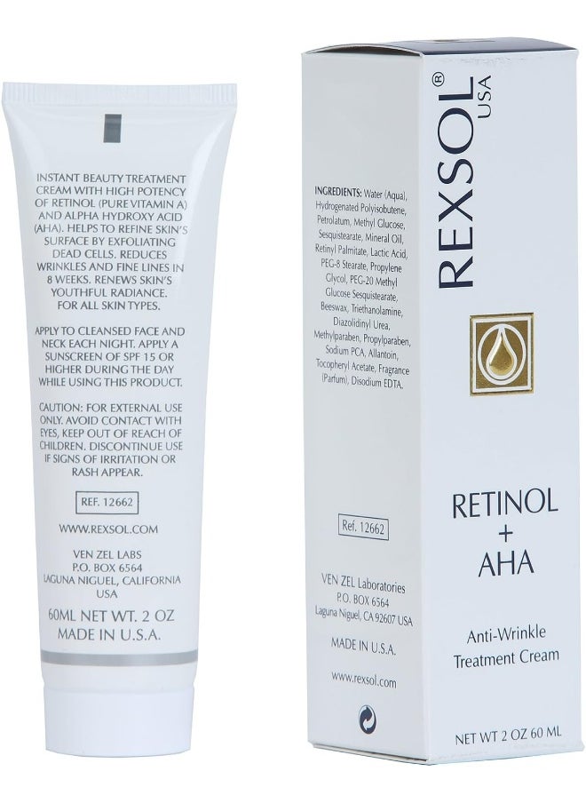 Rexsol Retinol + Aha Anti-Wrinkle Treatment Cream