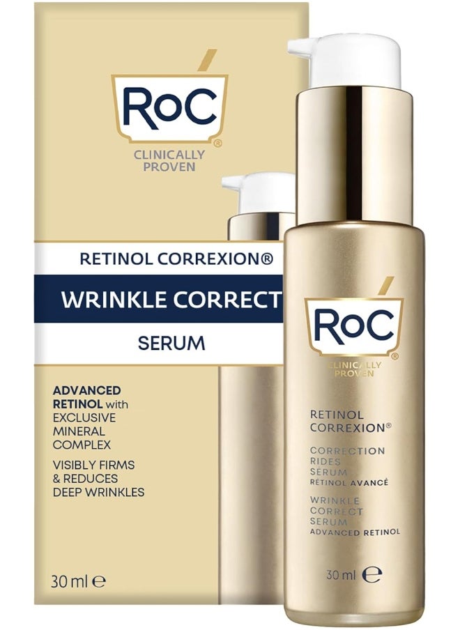 - Retinol Correxion Wrinkle Correct Face Serum - Daily Anti-Wrinkle And Ageing Treatment - Firming Moisturiser - Pure Roc Retinol - With Ascorbic Acid - 30 Ml