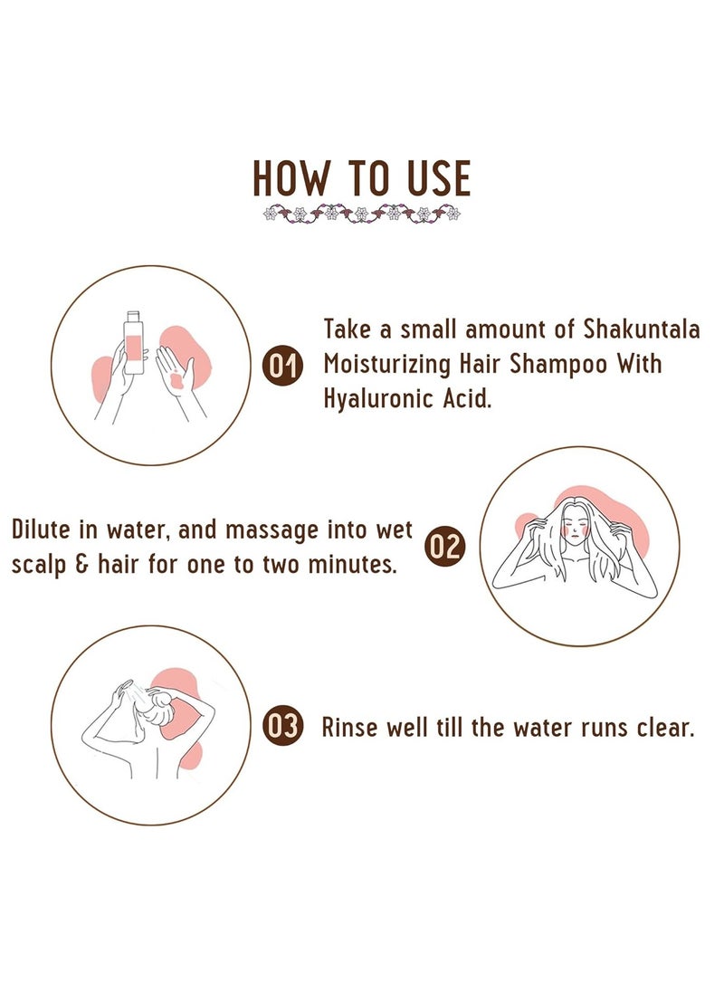 Shakuntala Moisturizing Hair Shampoo With Hyaluronic Acid - 24 Hrs Deep Hydration and Nourishment - For Men and Women - 200 mL