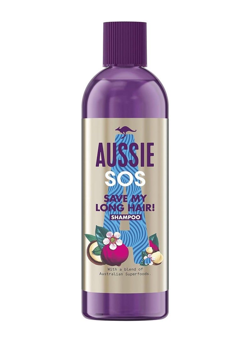 Vegan Shampoo SOS Save My Long Hair Nourishes Moisturizes Shine Macadamia Nut Oils Long and Damaged Hair Not Tested Shampoo Recyclable Packaging 290 ml