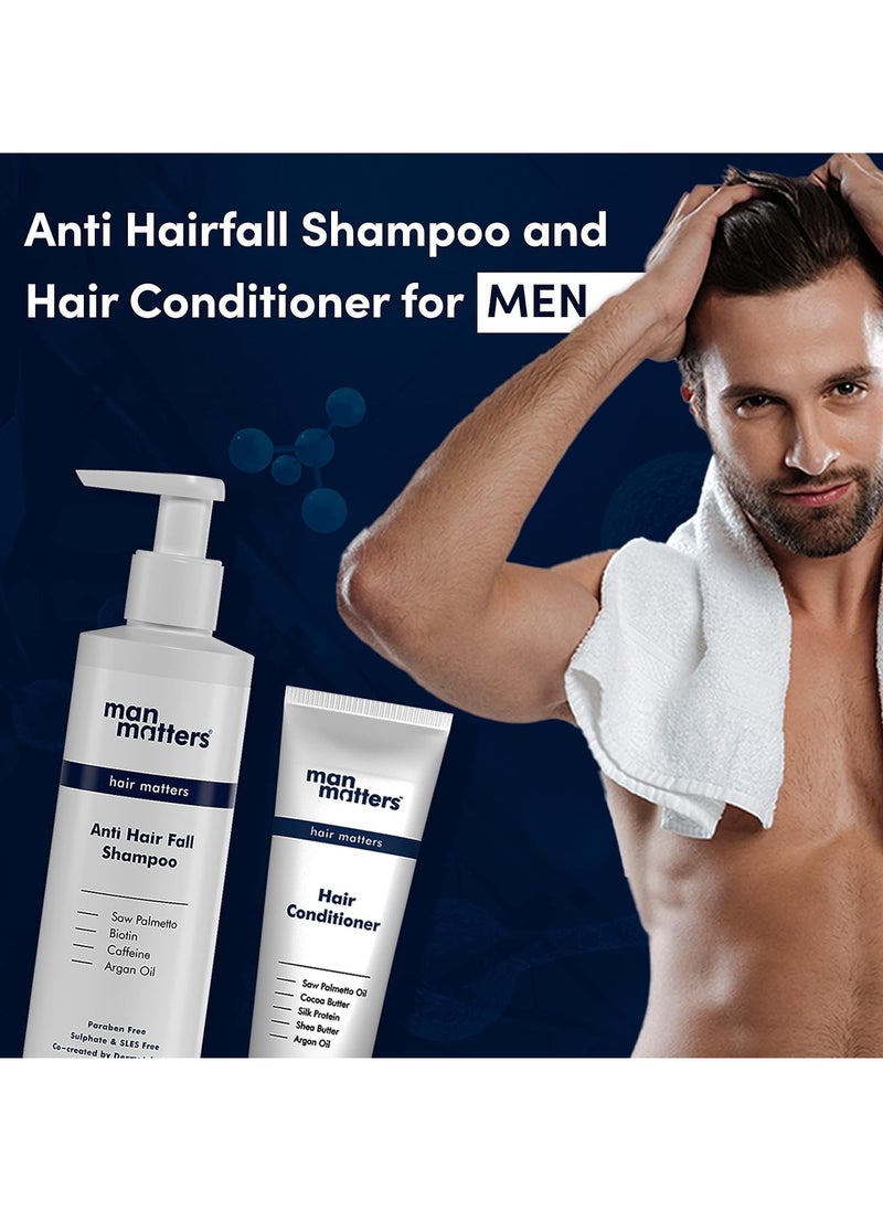 Anti Hair Fall Shampoo And Conditioner For Men - Dht Blocker Helps In Deep Nourishment And Frizzy-Free Hair - Sls & Paraben Free - Pack Of 2 (300ml Shampoo And 90mlConditioner)