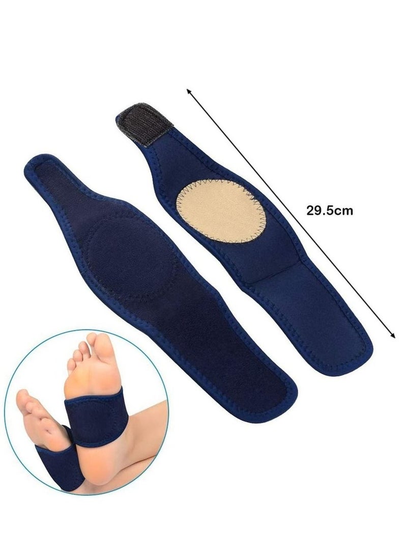 Arch Support Elastic Bandage, 2pcs Orthotic Insole Sleeves Metatarsal Pad Compression Brace Wraps, Plantar Fasciitis Flatfoot Heel Spurs Arch Pain Relief No-Slip Foot Pad