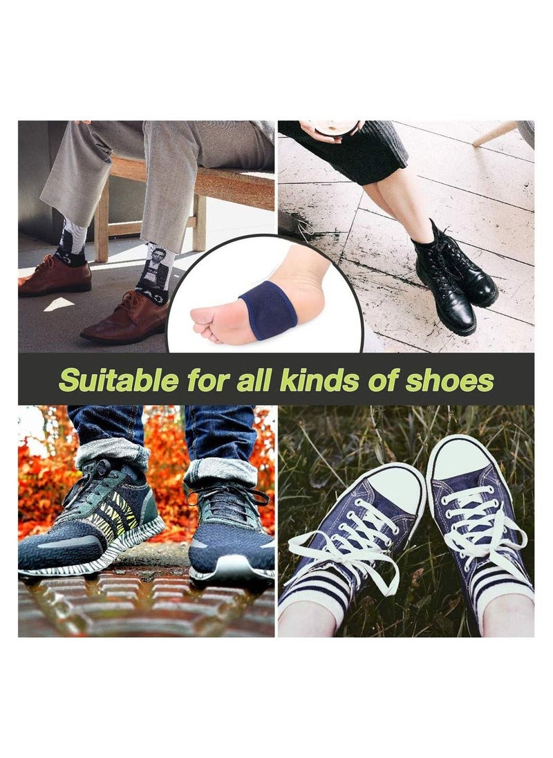 Arch Support Elastic Bandage, 2pcs Orthotic Insole Sleeves Metatarsal Pad Compression Brace Wraps, Plantar Fasciitis Flatfoot Heel Spurs Arch Pain Relief No-Slip Foot Pad