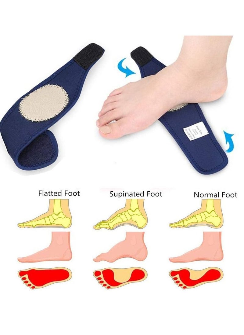Arch Support Elastic Bandage, 2pcs Orthotic Insole Sleeves Metatarsal Pad Compression Brace Wraps, Plantar Fasciitis Flatfoot Heel Spurs Arch Pain Relief No-Slip Foot Pad