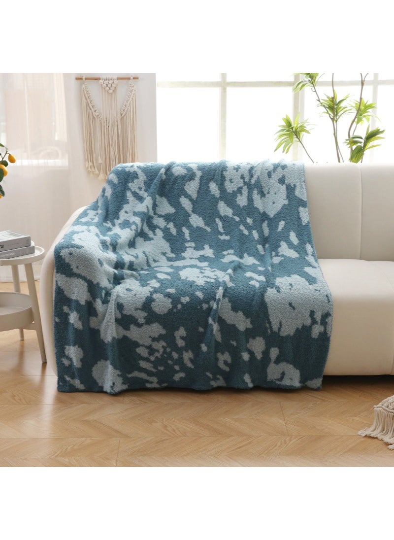 Thick Warm Sofa Throw Blanket for Hotel and Home dark and light blue
