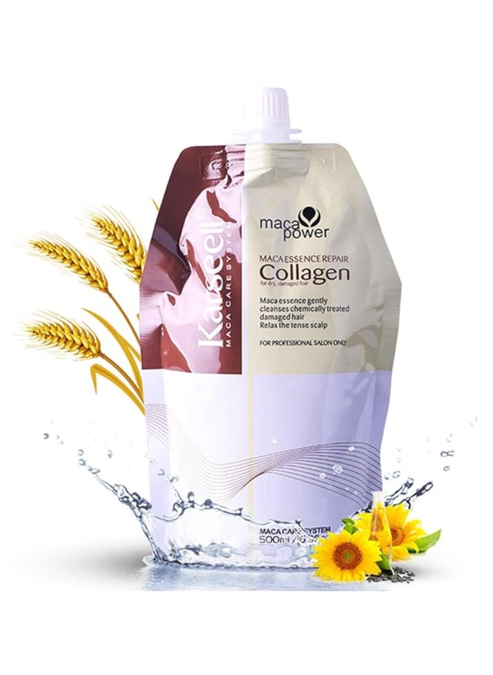 Hair Mask Collagen 16.9 oz 500ml Deep Repairs Conditioner Coconut Oil Keratin Mask for Dry Damaged Hair Color Treated Hair Curly Hair Bleached Hair All Hair Types