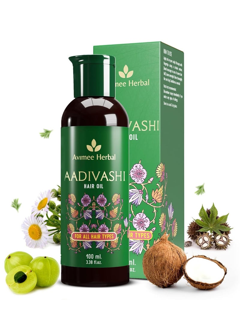 Adivasi Hair Oil For Hair Fall enhanced with Onion, Rosemary, Castor, Amla, Almond, Coconut and Bhringraj Oil, For Men and Women,100 ml