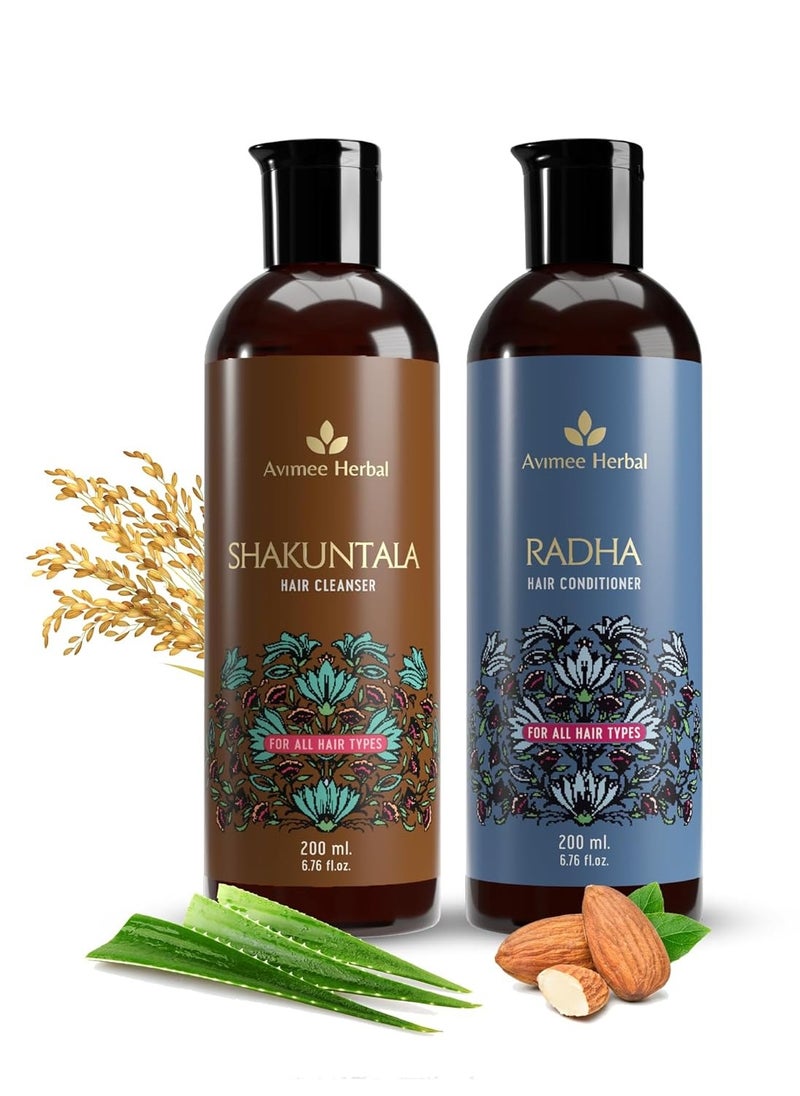 Shakuntala Hair Cleanser (200ml) + Radha Hair Conditioner (200ml) Hair Care Combo