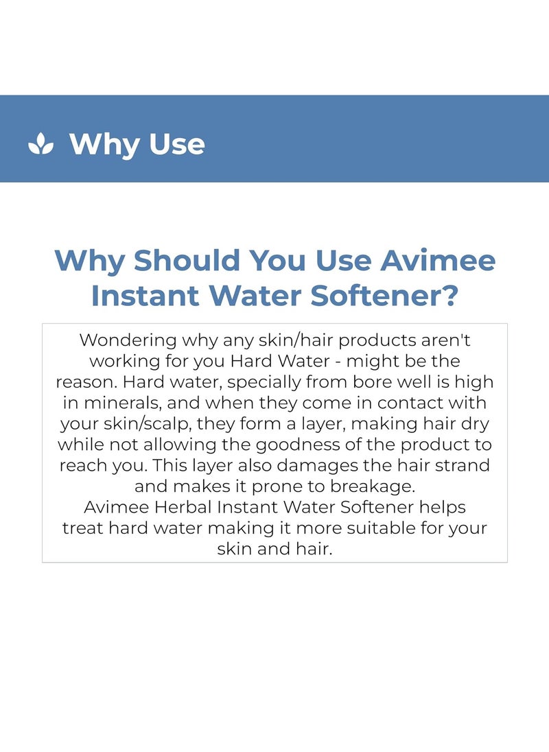 Instant Water Softener - Reduces Hair Fall and Skin Itching  - Non Toxic and 100% Safe - 500 ml