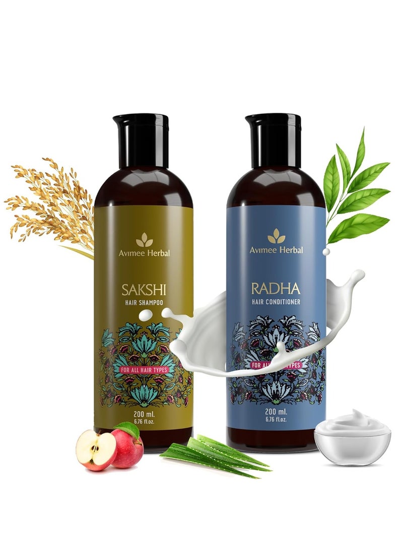 Hair Cleanser Combo : Sakshi Hair Cleanser (200ml) and Radha Hair Conditioner (200 ml)