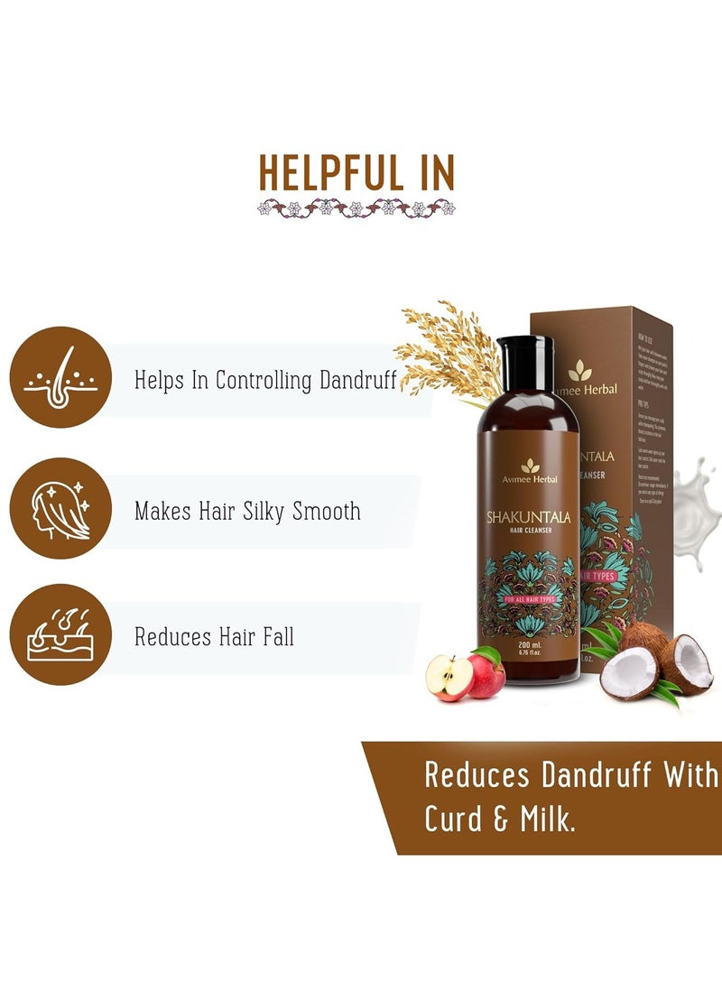 Hair Fall Kit - Keshpallav Hair Oil (100ml) , Shakuntala Hair Cleanser (200ml) and Hairtone PV1 Scalp Spray (100ml) - Hair Nourishment and Care Combo