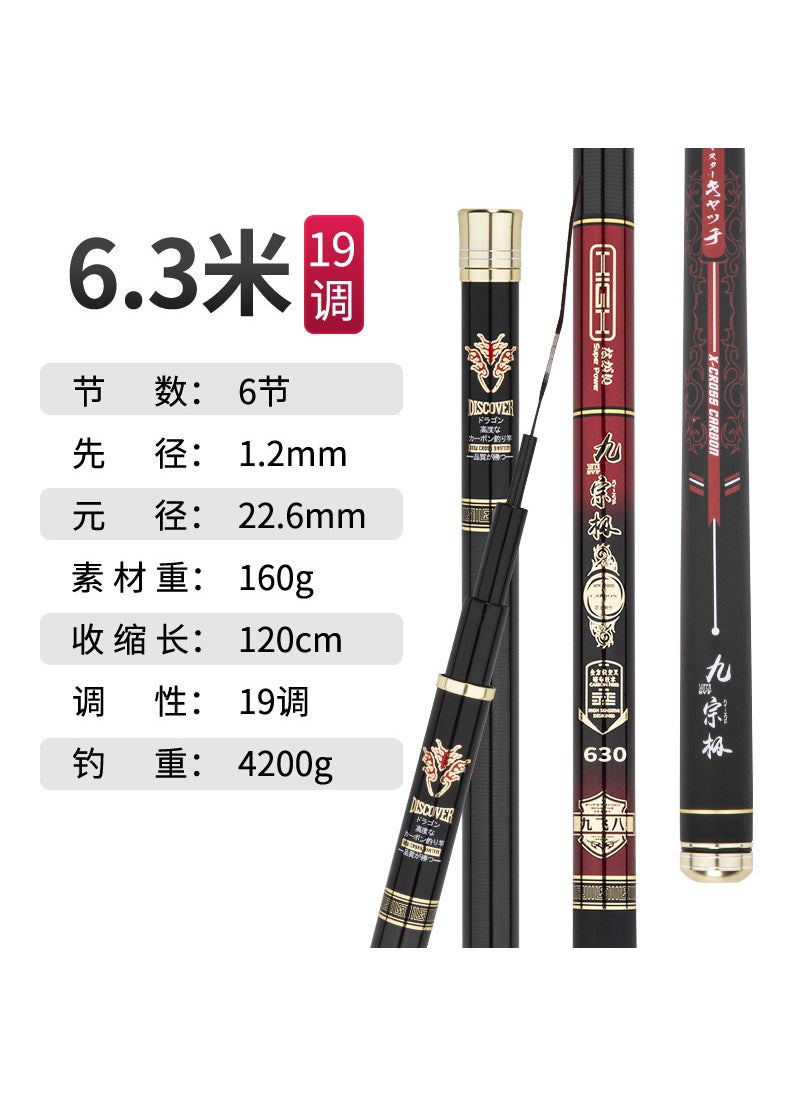 Weihai Fishing Rod Carbon Fiber Lightweight 19-Tune 6.3m