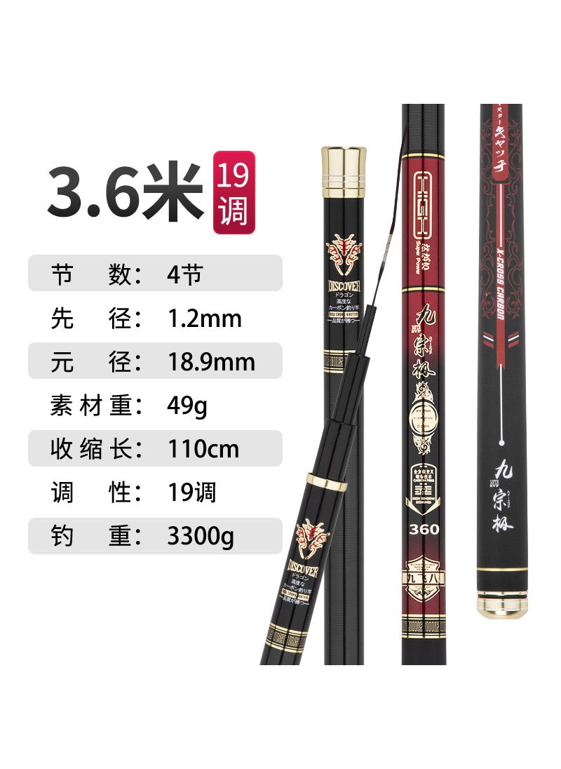 Weihai Fishing Rod Carbon Fiber Lightweight 19-Tune 3.6m