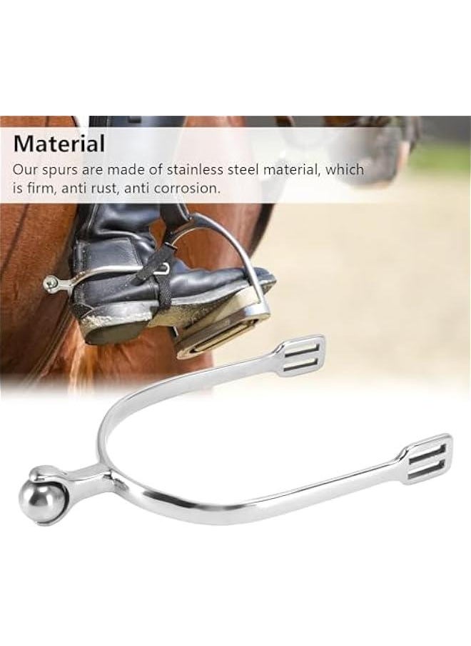 Roller Ball Spurs 5.9x3.3x0.6in Stainless Steel,Horse Spurs,1 Pair Exquisite Spurs Roller Ball Equestrian Accessories for for Equestrian Boots Horse Training, Spurs Spurs for Boots Boot spu