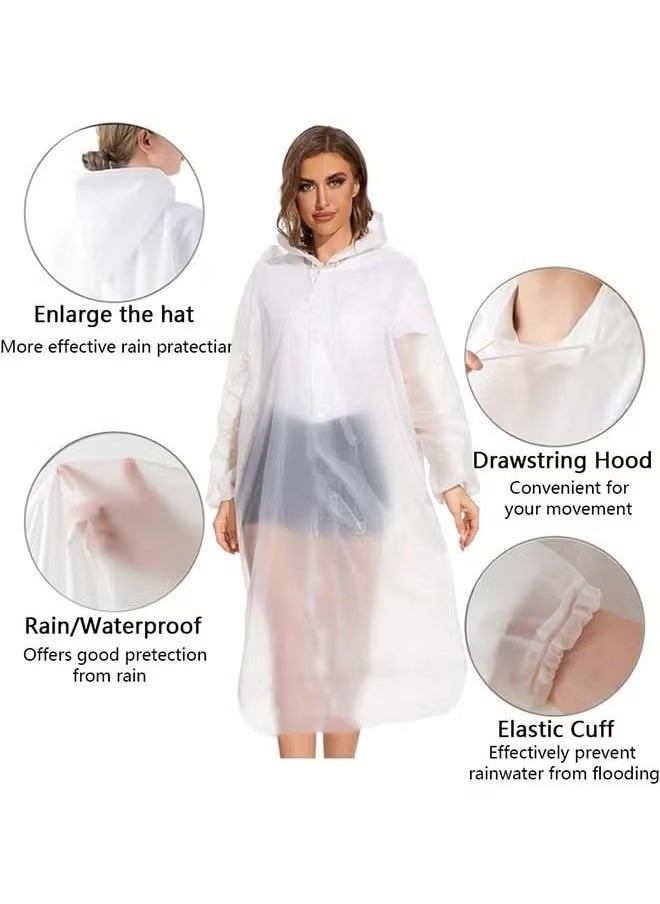 5 PCS Transparent Raincoat for Adults,Unisex Disposable PVC Rain Ponchos Portable Compressed Pocket Raincoat Individually Wrapped Long Rain Poncho with Hood for Women Men Travel Outdoor-Multi