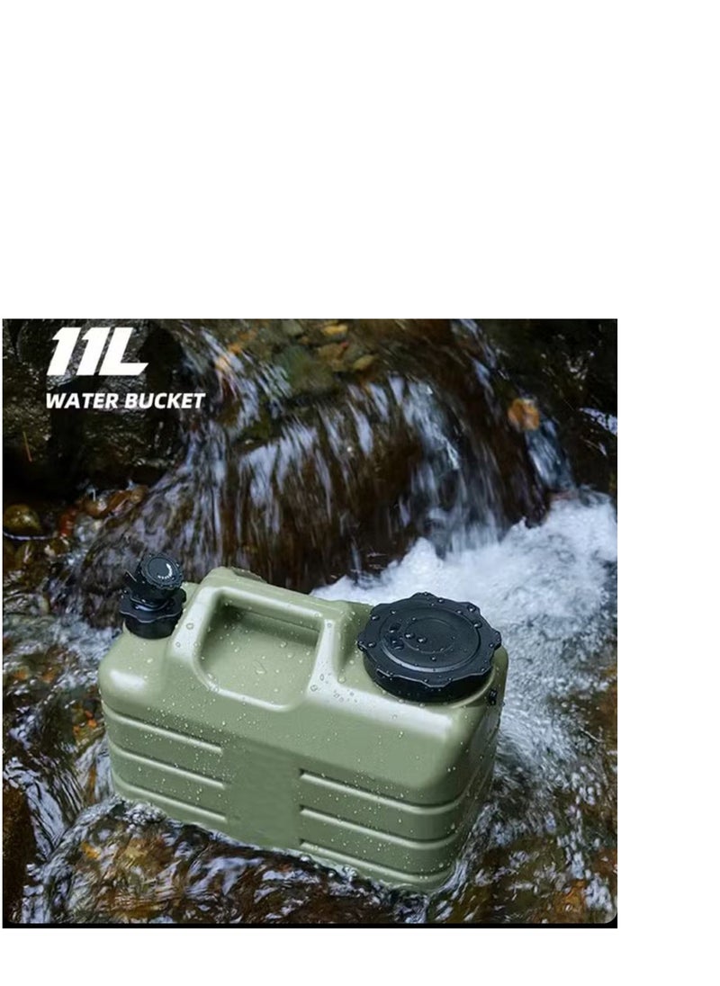 11 Liter Camping Water Storage Container with Tap, TZ-80008 Portable Water Dispenser Can for Outdoor – Army Green