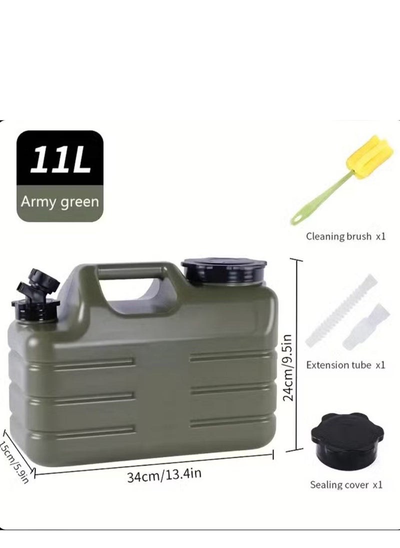 11 Liter Camping Water Storage Container with Tap, TZ-80008 Portable Water Dispenser Can for Outdoor – Army Green