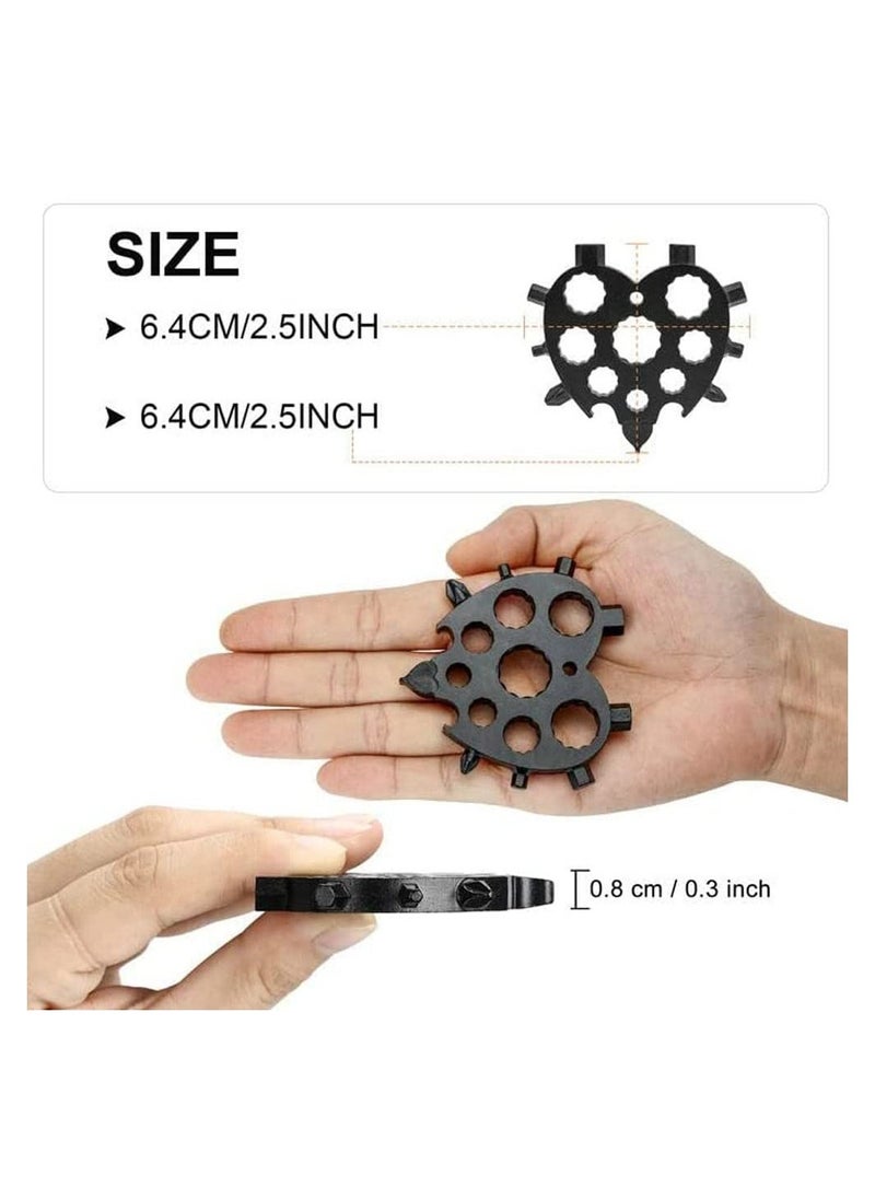 20 In 1 Multifunctional Snowflake Wrench Cardioid Tool Stainless Steel Octagonal Wrench Hexagonal Portable Small Tool Delicate Love Model Multitool