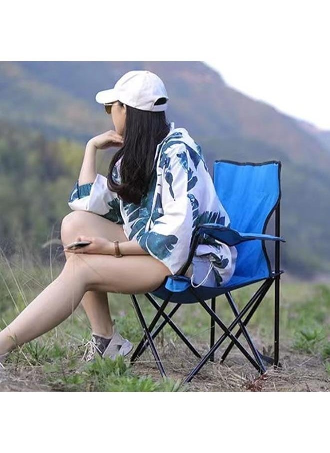 Beach Chair Stable Balance Comfortable Sitting Foldable Camping Chair for Adults for Vacations(Blue) For Adult