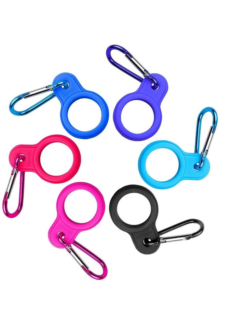 6 pcs Silicone Water Bottle Buckle, Outdoor Hanging Buckle Water Bottle Holder Clip With D Ring Hook for Traveling Camping Hiking Outdoor Activities