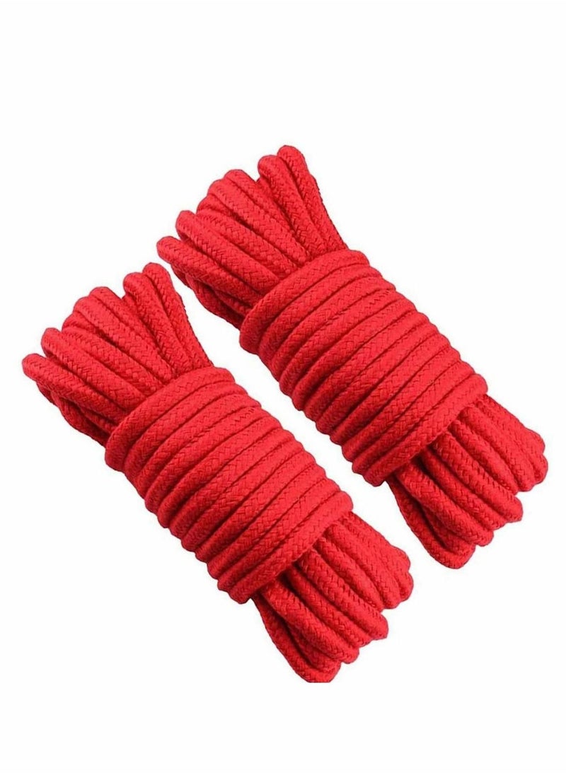 2 Roll 10M Soft Red Cotton Rope, for Wall Hanging, Decor Crafts Projects, Macrame Knotting, and Home Decoration