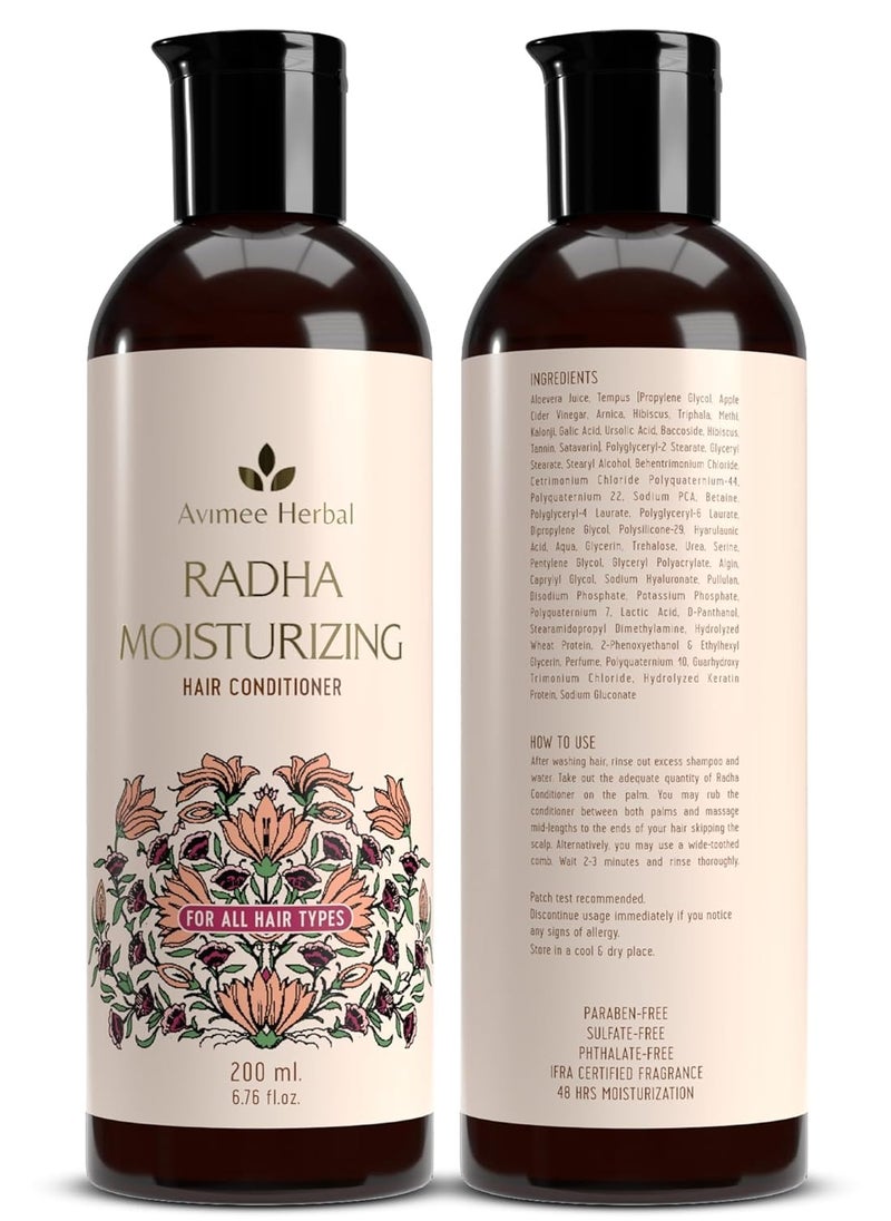 Radha Vanilla  Moisturizing Hair Conditioner With Hyaluronic Acid - 24 Hrs Deep Hydration and Nourishment - For Men and Women - 200 ml