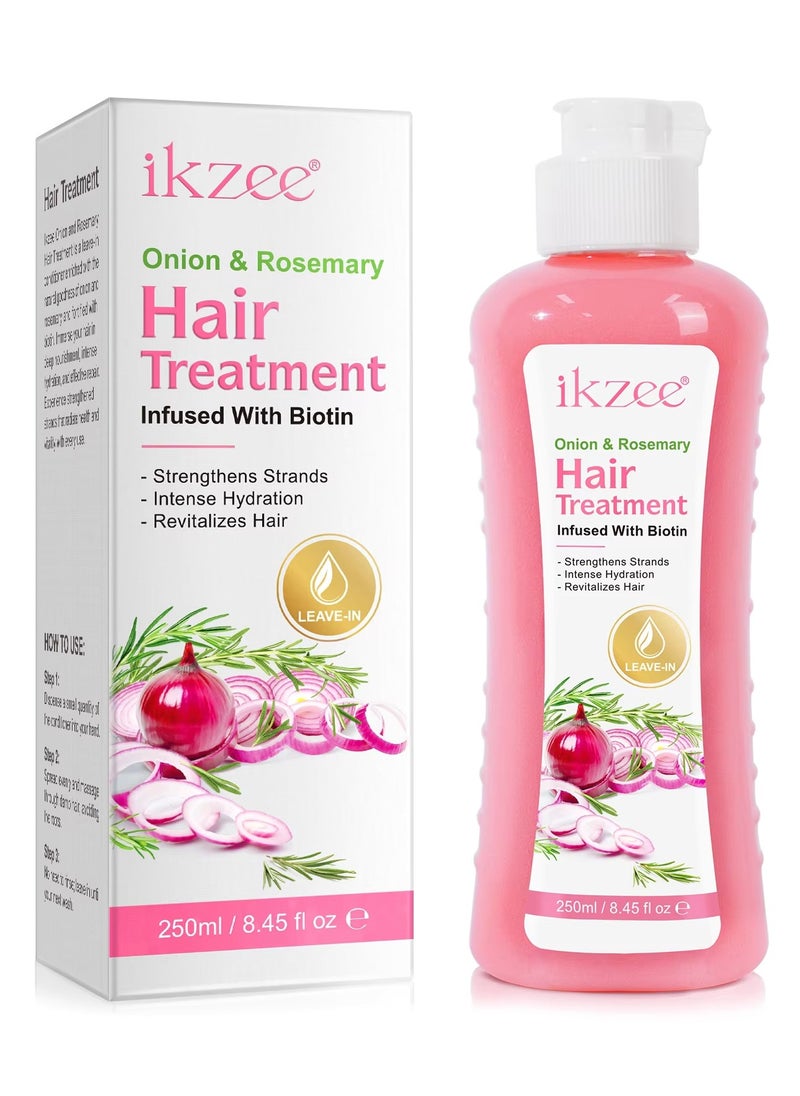 250ml Onion Rosemary Hair Treatment Cream with Biotin Onion & Rosemary Hair Mask Cream Strengthens Strands Intense Hydration Reduce Hair Loss Repair Dry Damaged Hair & Help Hair Growth