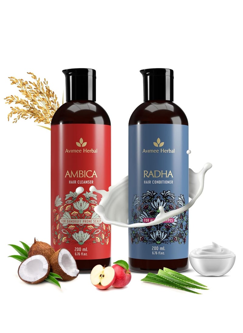 Hair Care Combo : Ambica Hair Cleanser (200ml) and Radha Hair Conditioner (200 ml)