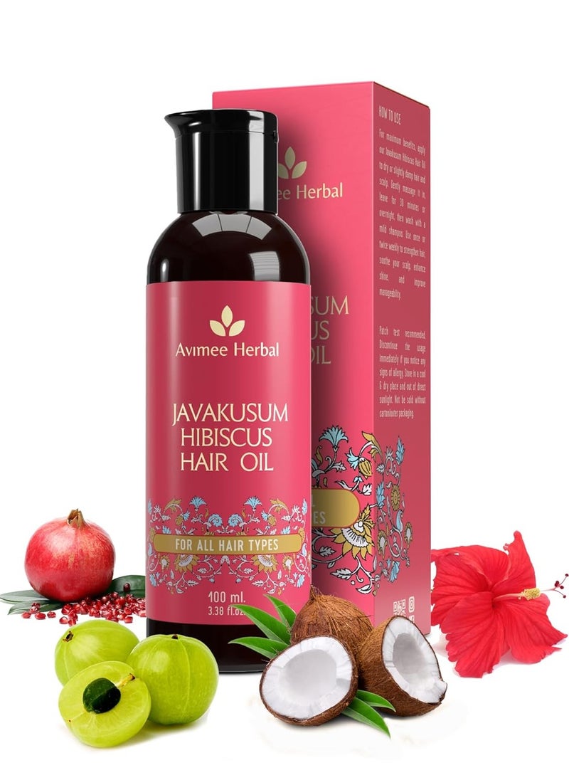 Javakusum Hibiscus Hair Oil - For Soft & Silky Texture - Loaded with Vitamin C, Flavonoids, Amino Acids, Mucilage Fiber, and Antioxidants - 100 mL - 2 Packs