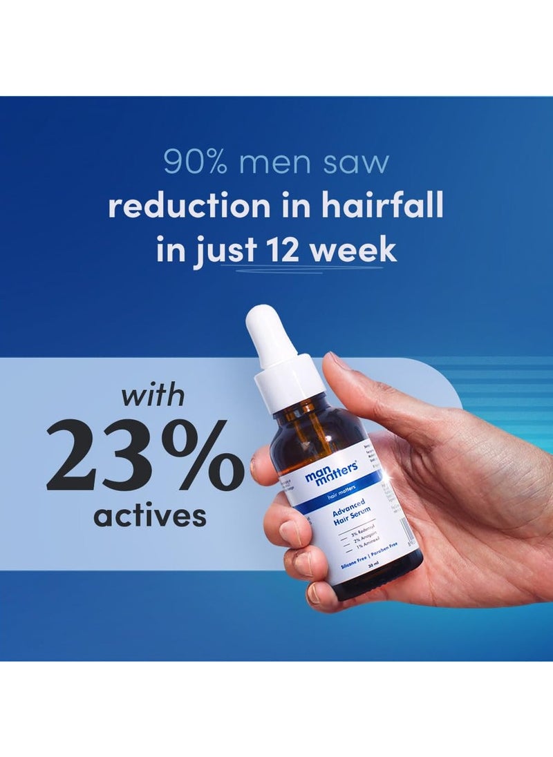 Advanced Hair Growth Serum 30ml - With 23% actives (3% Redensyl, 2% Anagain & 1% Aminexil, Rosemary Leaf Extract) - Reactivates Hair Cells and Promotes Hair Growth