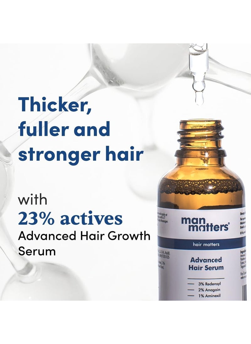 Advanced Hair Growth Serum 30ml - With 23% actives (3% Redensyl, 2% Anagain & 1% Aminexil, Rosemary Leaf Extract) - Reactivates Hair Cells and Promotes Hair Growth