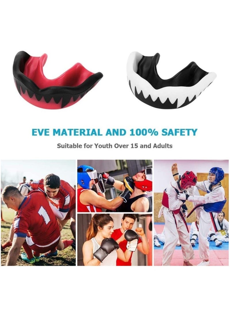 Mouth Guard, 2Pcs Adults and Youth Mouth Guards Sports Mouthguard with Case