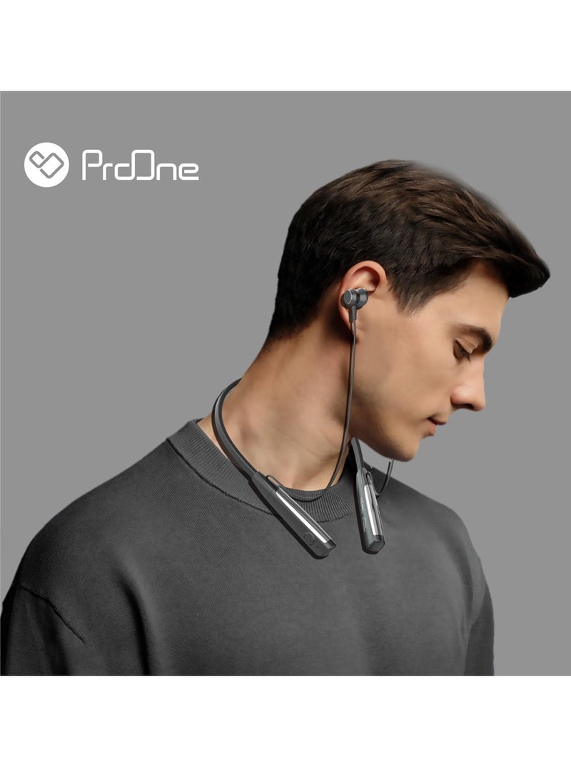 ProOne PHB3307 Bluetooth Neckband Headphones offering Wireless Connectivity and 35-Hour Music Playtime with Spare Battery for Active Lifestyles