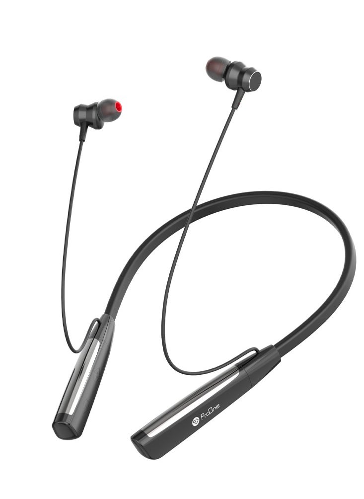 ProOne PHB3307 Bluetooth Neckband Headphones offering Wireless Connectivity and 35-Hour Music Playtime with Spare Battery for Active Lifestyles