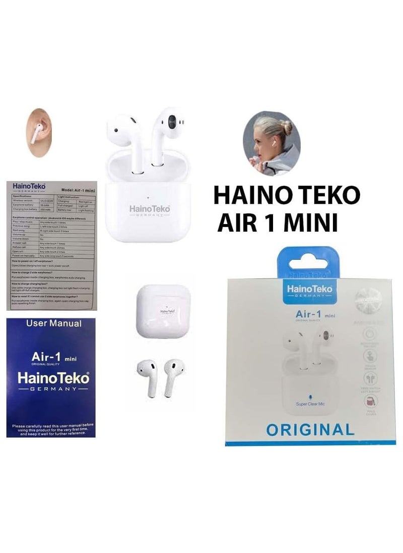 Air 1 Mini Bluetooth Wireless Earphone Headset and Super Clear Mic For Android and iOS