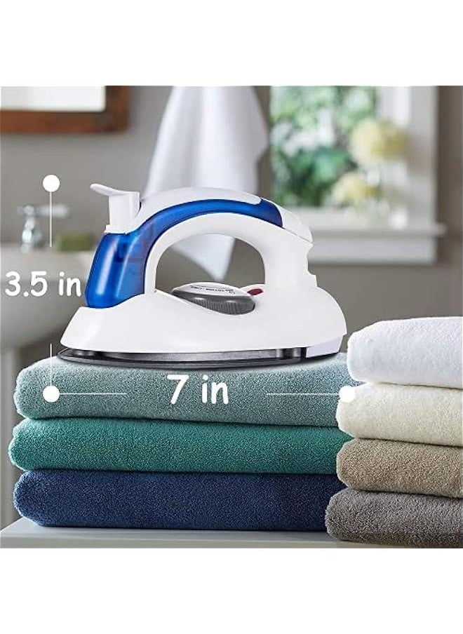 Portable Steam Iron, Mini Travel Iron Handheld Iron for Clothes, with Non Stick Sole Plate, Folding Flat Travel Steam Iron for Ironing Clothes, Temperature Control, Small Size for Home Travel