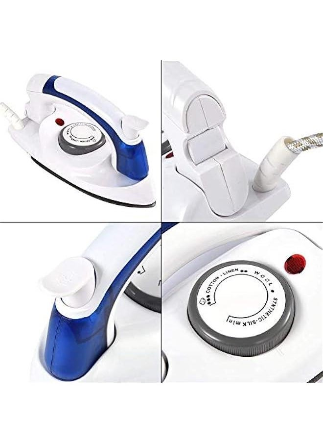 Portable Steam Iron, Mini Travel Iron Handheld Iron for Clothes, with Non Stick Sole Plate, Folding Flat Travel Steam Iron for Ironing Clothes, Temperature Control, Small Size for Home Travel