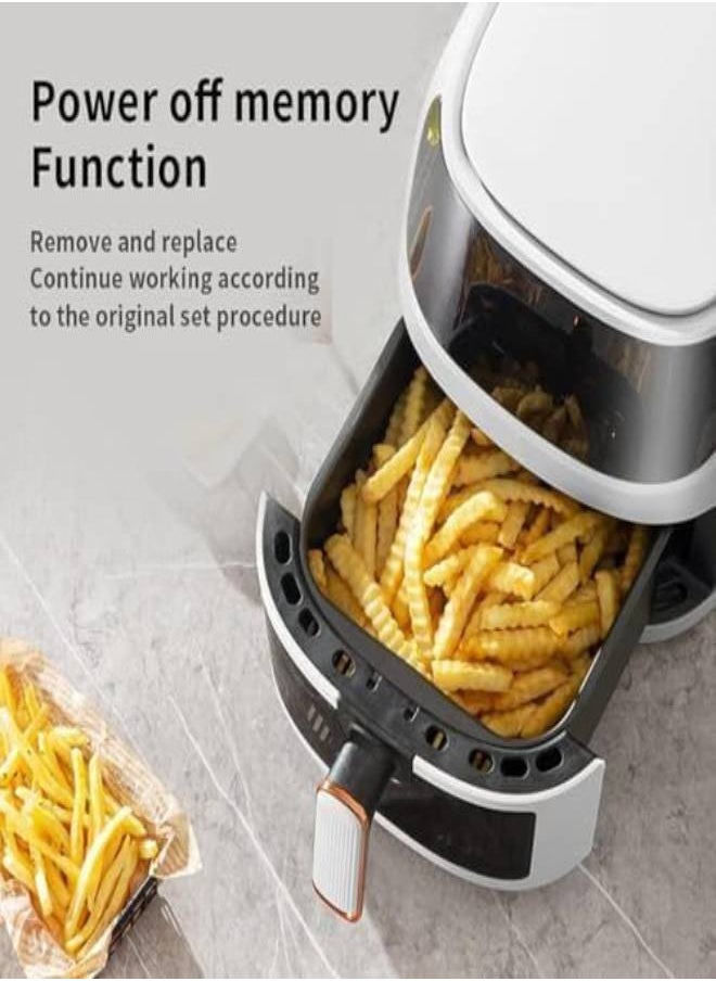 Multifunctional 8L Oil-Free Air Fryer with LED Touchscreen and Visible Cooking Window – Healthy, Convenient Cooking at Your Fingertips (White)