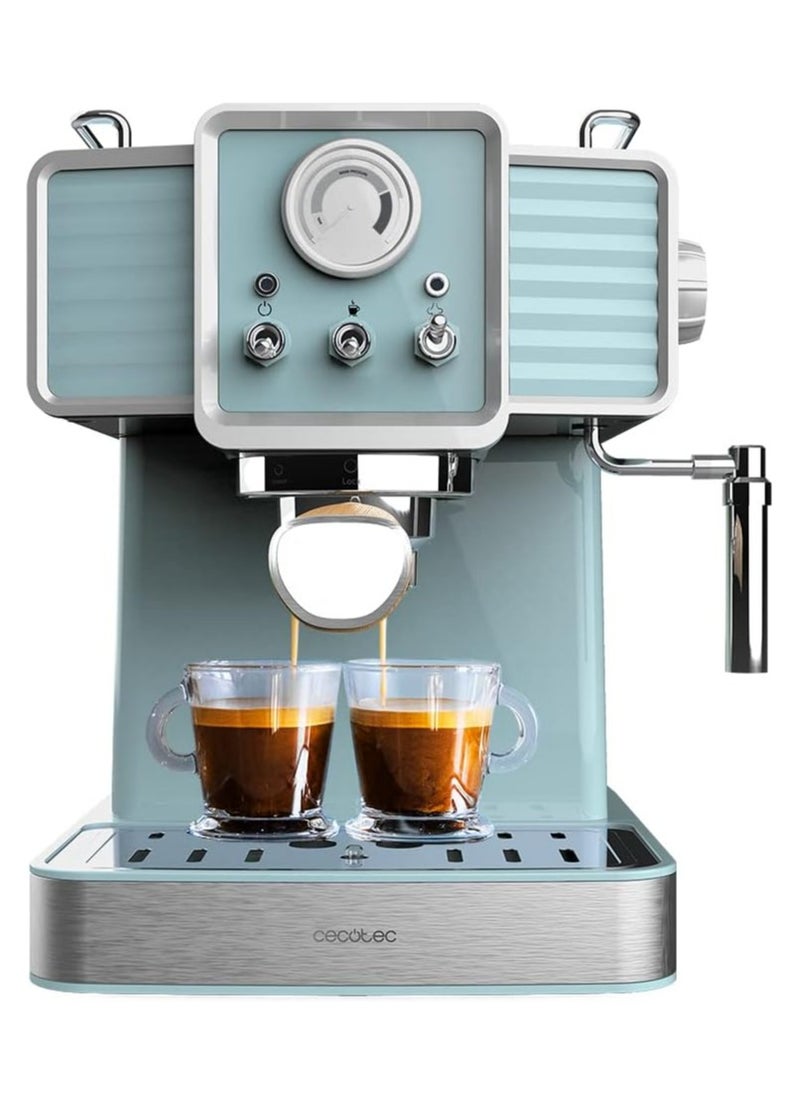 Power Espresso 20 Coffee Machine, 1350W, 1.5L, Vintage Design, 20 Bar Pressure