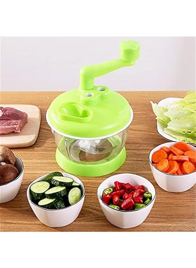 Multi Functional Manual Food Processor , Hand Crank Food Processor , Easy To cleanse rotated Dicer Mincer Mixer Blender for Onion , Garlic , Salad , Salsa , Nuts , Meat , Fruit , Ice , etc