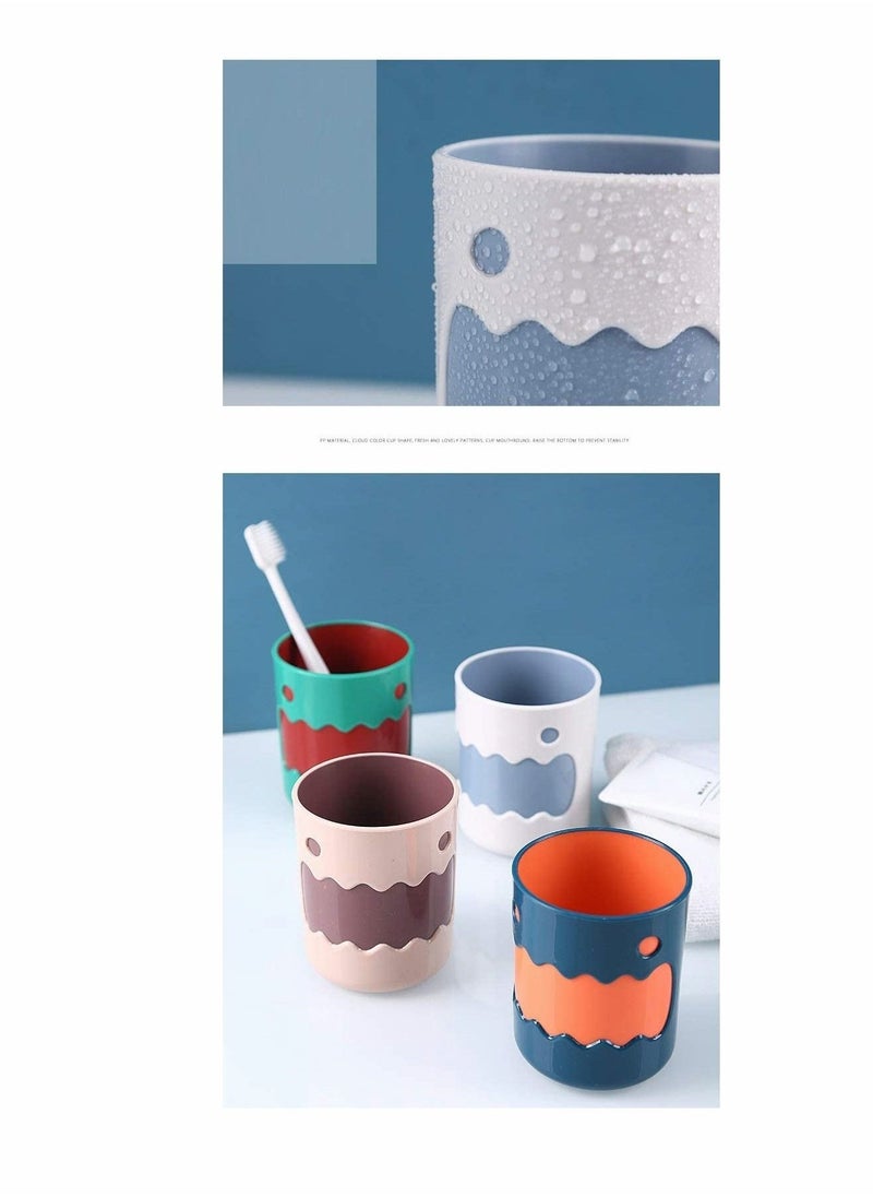 Cups, 4Pcs Unbreakable Bathroom Tumbler Cups, Cute Monster Eco-Friendly 13.5oz Bathroom Cup, BPA Free Multicolor Drinking Cups Toothbrush Mugs for Kids Couples Friends Gift
