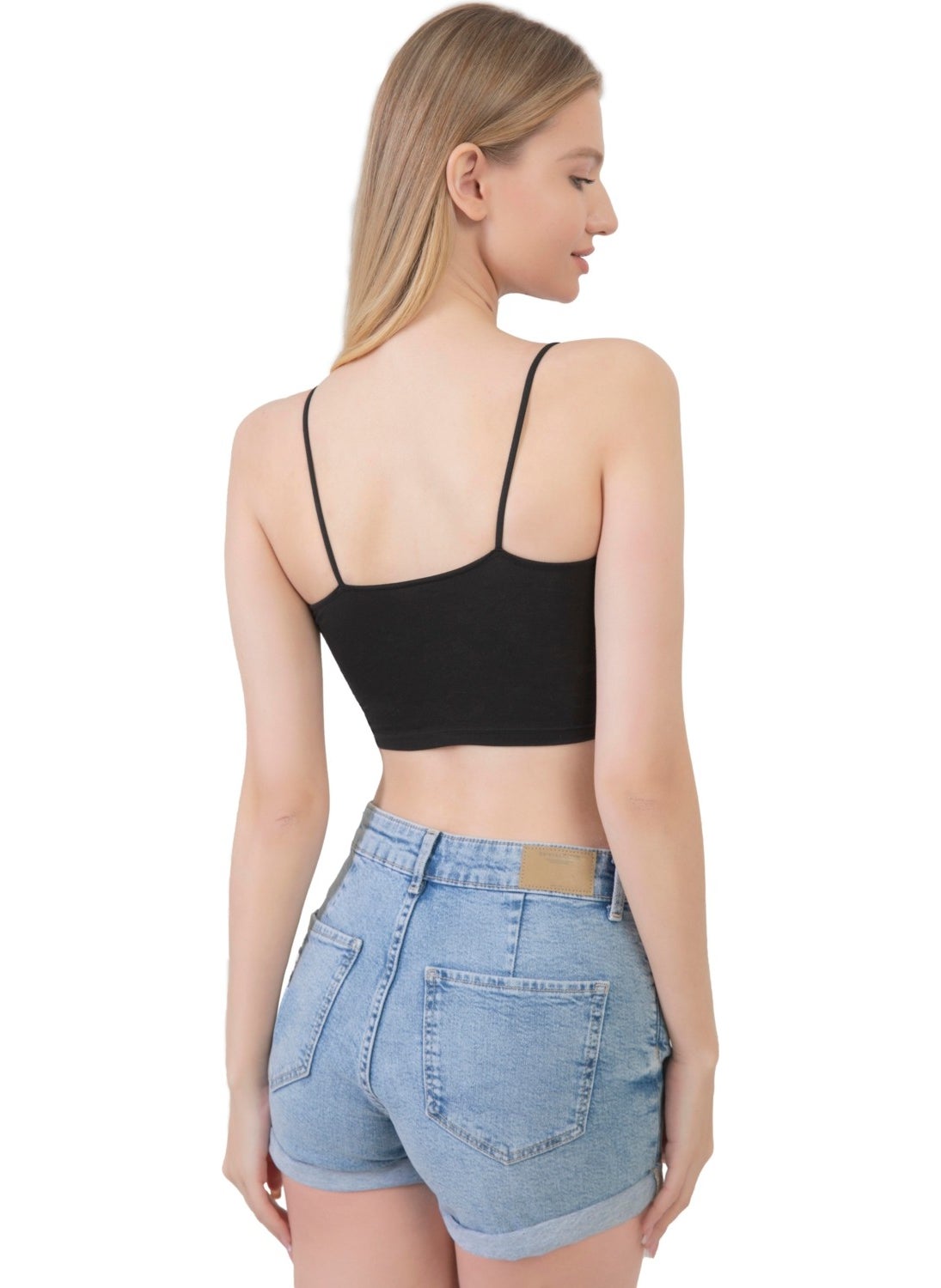 Cotton Thin Strap Women's Crop Top Bustier 2-Pack