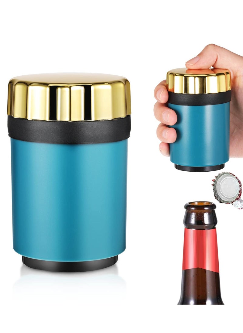 Automatic Magnetic Bottle Opener - Push Down Design for Effortless Beer and Soda Opening, Cap Catcher for Home, Picnic, Camping, Unique Kitchen Gadget Gift for Men.