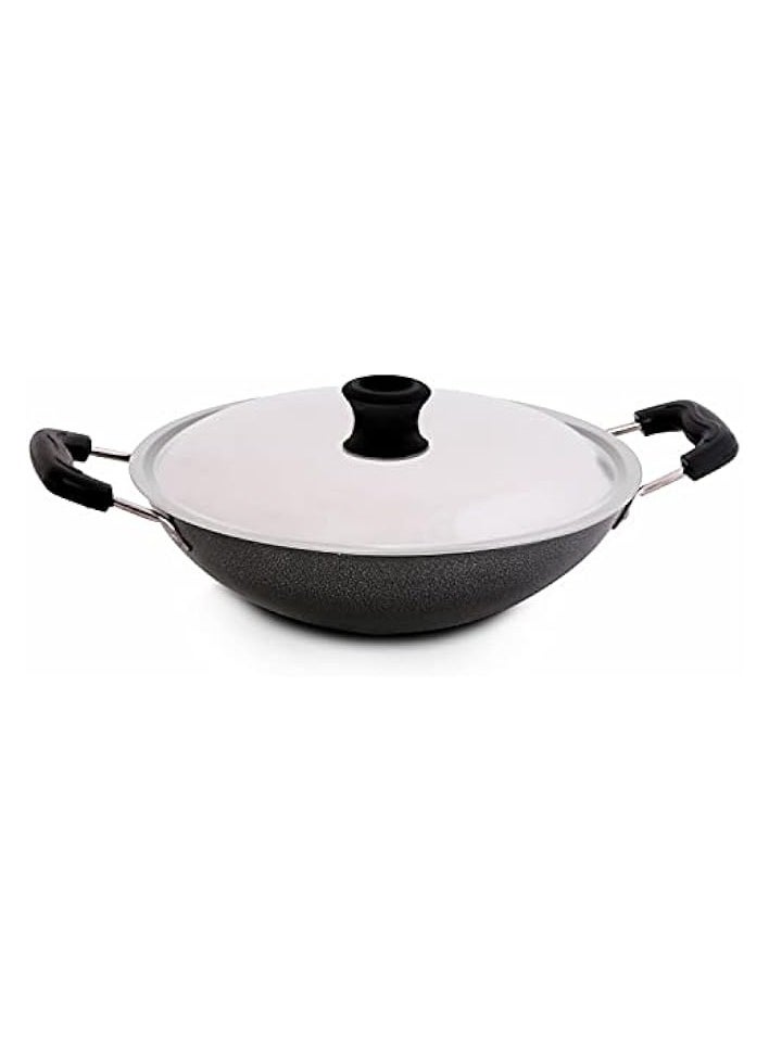 Appam Pan With Lid, Black, 21 cm, RF4952.