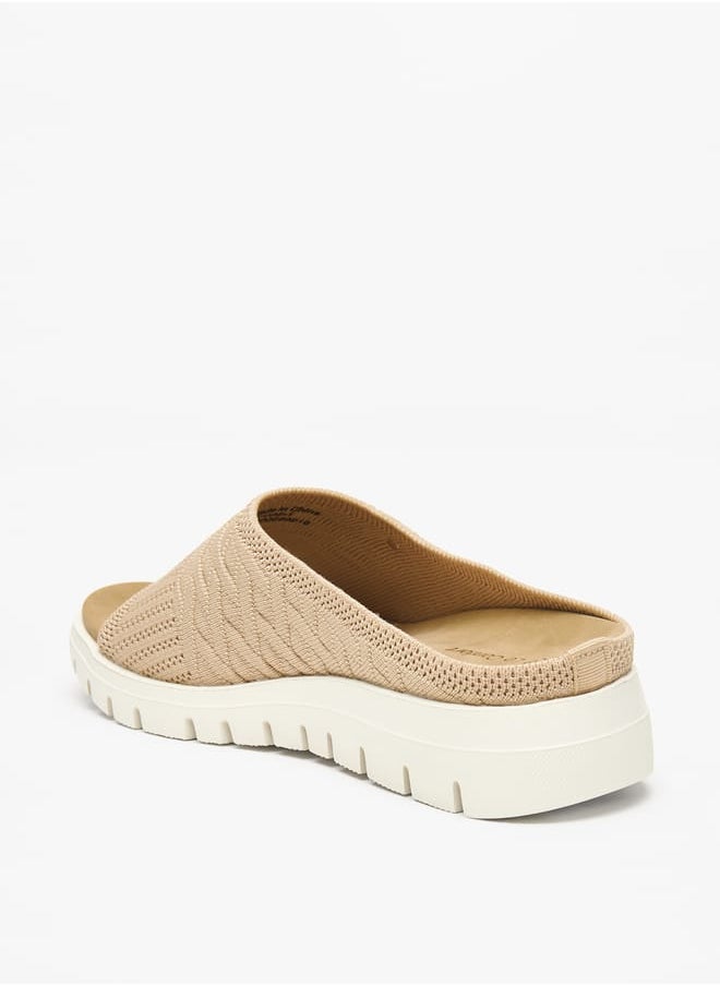 Women's Textured Slip-On Sandals with Flatform Heels