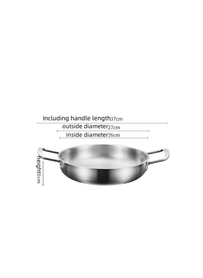 New Stainless Steel Flat Bottomed Dry Pan