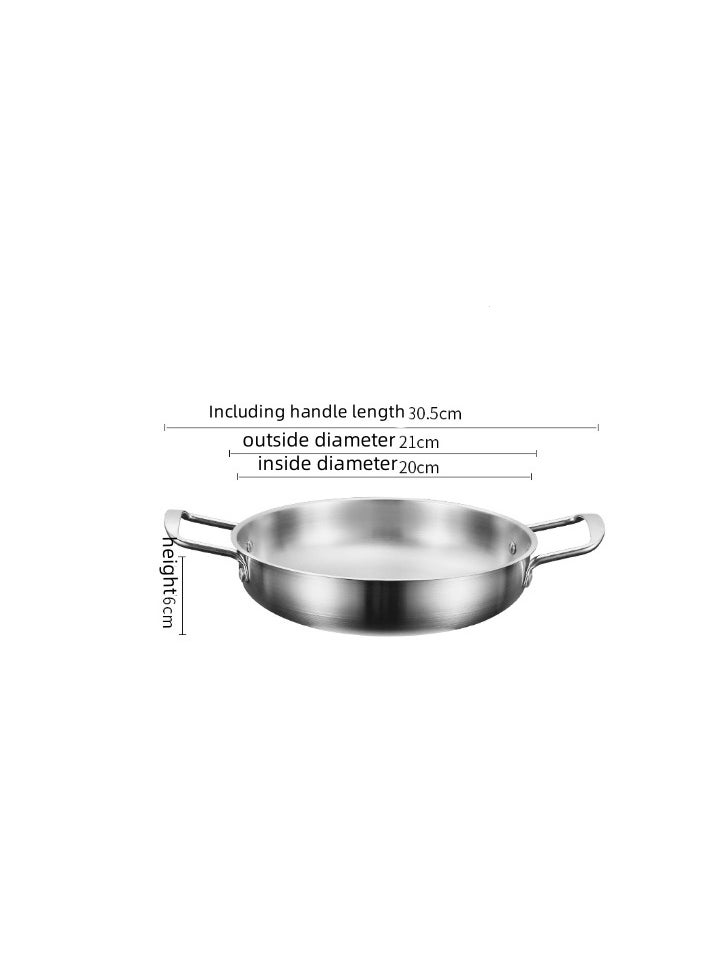 New Stainless Steel Flat Bottomed Dry Pan