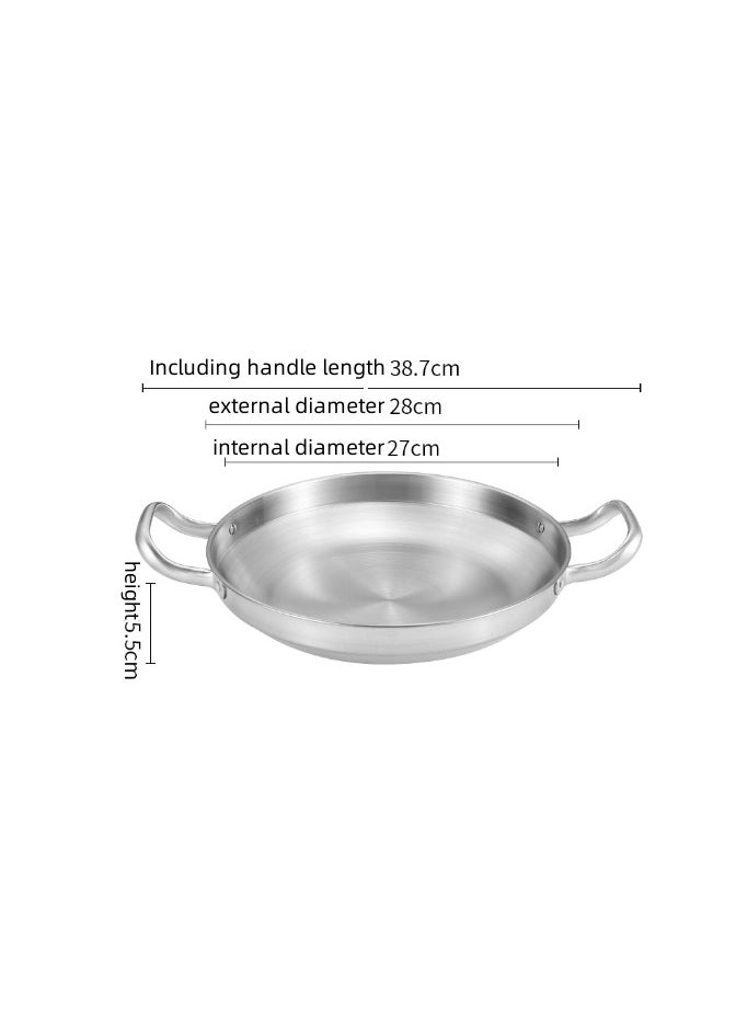 New Stainless Steel Flat Bottomed Dry Pan