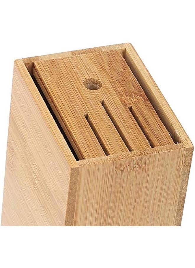 Knife Block,6 Slot Universal Knife Block without Knives,Countertop Butcher Block Knife Holder and Organizer with Wide Slots for Easy Kitchen Knife Storage, Knife Block,6 Slot Universal Knife Bloc